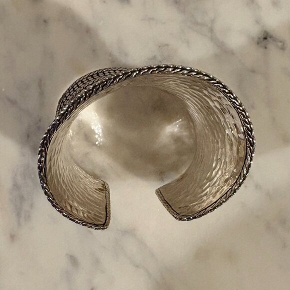 John Hardy Dot Collection Elongated Contour Sterling Silver Cuff - Picture 3 of 4